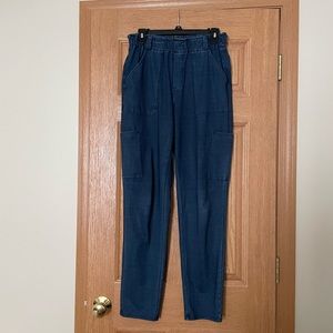 Pure J.Jill xs indigo pull on pants elastic waist knit paper bag tie waist
